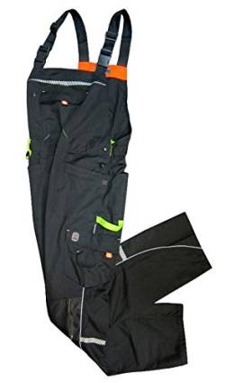 Herren Latzhose Workwear schwarz-Limette (48) von Terrax