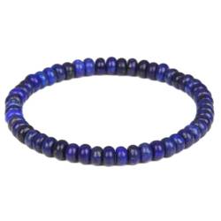 Tesselite Stein-Armband – Achate, Howlith, Rad-Perlen-Armband, 4 x 6 mm, Naturstein, elastische Armbänder, Yoga-Paar-Armband für Liebhaber, Männer, Schmuck, Lapislazuli, Einheitsgröße von Tesselite