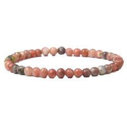 Tesselite Steinarmband - 4 mm Naturstein-Perlenarmband Agat-Katzenaugen-Armbänder Stretch-Paar-Yoga-Armband für Männer Frauen Schmuck Freund Geschenk, rote Pflaumenblüte, Einheitsgröße von Tesselite