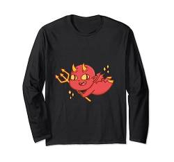 Baby Baphomet mit Dreizack, Flügeln und Hörnern Teufel Langarmshirt von Teufel, Dämon, Fürst, Finsternis, Hölle, Satan