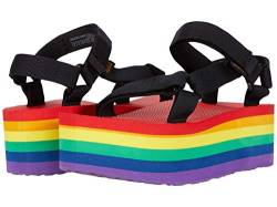 Teva Damen Flatform UNIVERSAL Stripe Womens Sandale, Black/Rainbow,37 EU von Teva