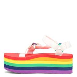Teva Damen Flatform Universal-Streifen Sandale, Weiß/Regenbogen, 38 EU von Teva