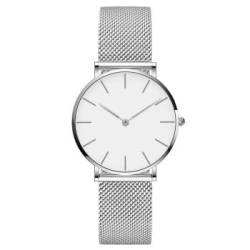 Tevimpeya Damen Analog Quarz Armbanduhr mit Edelstahlarmband,Klassische und Elegante Damenuhr mit ultraflachem rundem Zifferblatt (6,9 mm), wasserdicht und stilvoll,Silber von Tevimpeya