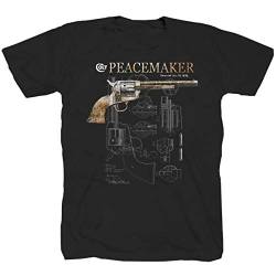 Colt Peacemaker Pistole Revolver USA Army Winchester Route 66 Chopper T-Shirt Shirt Polo M von Tex-Ha