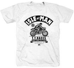 Isle of Man Trophy Motorrad Rennen WM TT Trophy Racing Champion Weiss T-Shirt Shirt 4XL XXXXL von Tex-Ha