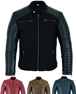 Texpeed Lederjacke herren schaffell echtleder - Lässige motorrad bikerstil jacke mantel Schwarz Textilien - M von Texpeed