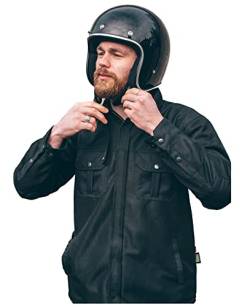 Texpeed Motorradhemden Herren Mit Protektoren - Sommer Biker Motorradjacke Hemden Hergestellt mit Aramid - Mit Schutz (EN 1621-1) Schwarz - L von Texpeed