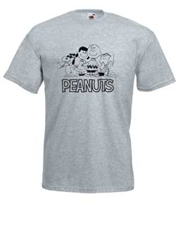 T-Hemd - Peanuts Snoopy Charlie Brown (Grau, L) von Textilfabrik Hering