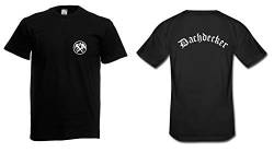 T-Shirt - Dachdecker (Schwarz, M) von Textilhandel Hering