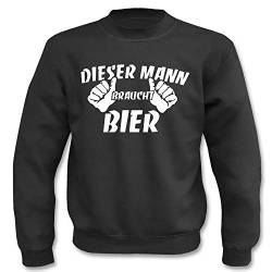 Textilhandel Hering Pullover - Dieser Mann braucht Bier! (Schwarz, XL) von Textilhandel Hering