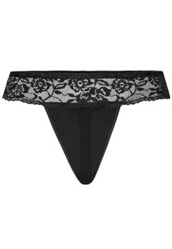 TTeyli Tanga Damen Tanga String aus Spitze Comfo - String Tanga Damen String Damen - String Tanga Damen Sexy Dessous - Strings Damen Sexy Schwarz L von Teyli