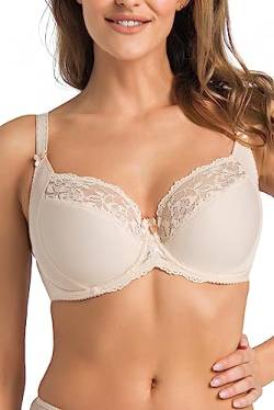 Teyli BH Damen - Minimizer BH mit Bügel - BH Grosse Grössen - BH Große Brüste - Komfort Starker Halt BH - Damen Bügel Minimizer - BH Damens Frauen Bra Beige 70F von Teyli