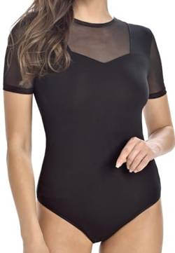 Teyli Body Damen Kurzarm - Body Kurzarm Damen - Kurzarmmbody Damen - Skims Body - Bodysuit Kurzarm für Damen Juliet Schwarz XL von Teyli