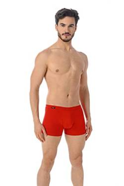 Teyli Boxershorts Herren Baumwolle - Komfortable Unterhosen für Männer - Klassische Herren Boxershorts für den Alltag - Bequeme Unterwäsche für Herren - Stilvolle Unterhosen für Herren Rot L von Teyli