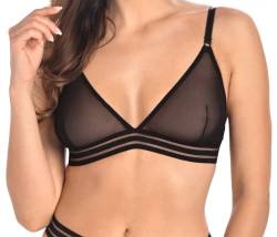 Teyli Damen BH Bralette Mesh Schwarz 85B von Teyli