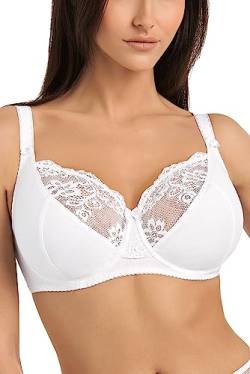 Teyli Damen BH - Minimizer BH Bügel - Baumwolle BH - BH Grosse Grössen - BH Große Brüste - Komfort Starker Halt BH - Damen Bügel Minimizer - Damen BHS Frauen Bra Weiß 100F von Teyli