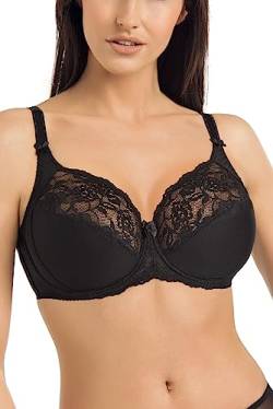 Teyli Damen BH - Minimizer BH mit Bügel - BH Grosse Grössen - BH Große Brüste - Komfort Starker Halt BH - Damen Bügel Minimizer - Damen BHS Frauen Bra Schwarz 70I von Teyli