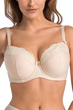 Teyli Damen BH mit Bügel - BH Gepolstert Bra - BH Grosse Grössen - BH Große Brüste - Komfort Starker Halt BH - Damen BHS Frauen Bra Beige 90H von Teyli