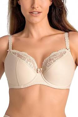 Teyli Damen BH mit Bügel - BH Halbgepolstert Bra - BH Grosse Grössen - BH Große Brüste - Komfort Starker Halt BH - Damen BHS Frauen Bra Beige 70I von Teyli