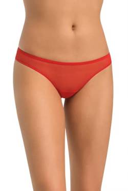 Teyli Damen Brazilian Slip Mesh Unterhosen mit Spitze Lacea Rot XL von Teyli