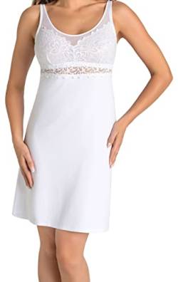 Teyli Damen Nachthemd mit Spitze Weiß 3XL von Teyli