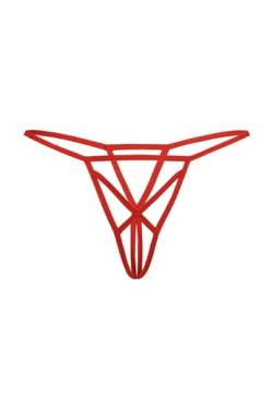 Teyli Damen Ouvert Tanga - String Tanga Damen String Damen - String Tanga Damen Dessous - Strings Damen Rot XXL von Teyli