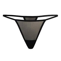 Teyli Damen Tanga String aus Mesh - String Damen Tanga String Damen - String Damen Tanga Dessous - Strings Damen Schwarz S/M von Teyli