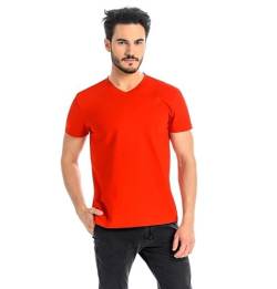 Teyli T Shirt Herren Baumwolle - Herren T Shirt mit Stilvollem Design - Tshirt Herren Ideal für Freizeit, Sport und Alltag - T-Shirt Herren Rot L von Teyli