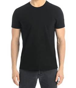 Teyli T Shirt Herren Baumwolle - Herren T Shirt mit Stilvollem Design - Tshirt Herren Ideal für Freizeit, Sport und Alltag - T-Shirt Herren Schwarz L von Teyli