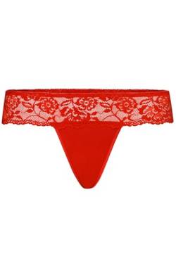 Teyli Tanga Damen Tanga String aus Spitze Comfo - String Tanga Damen String Damen - String Tanga Damen Sexy Dessous - Strings Damen Sexy Red XXL von Teyli