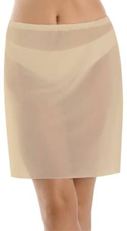 Teyli Unterrock Damen Petticoat Unterrock - Aus hochwertigem Transparentem Mesh - Petticoat Kleid Angenehm für den Körper Beige S von Teyli