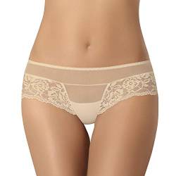 Teyli Unterwäsche Frauen Pantys Damen Brasilslips - Slips Damen-Unterhosen Damen Unterwäsche mit Spitze - Frauen Unterwäsche Pantys Damen Slips mit Rosenmotiv Gefertigt Beige M von Teyli