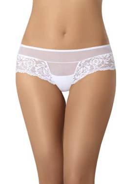 Teyli Unterwäsche Frauen Pantys Damen Brasilslips - Slips Damen-Unterhosen Damen Unterwäsche mit Spitze - Frauen Unterwäsche Pantys Damen Slips mit Rosenmotiv Gefertigt Weiß S von Teyli