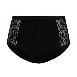 Teyli Unterwäsche Frauen Pantys Damen aus Hochwertiger Baumwolle - Slips Damen-Unterhosen Damen Unterwäsche - Frauen Unterwäsche Pantys Damen Slips mit Spitze Verziert Schwarz 3XL von Teyli