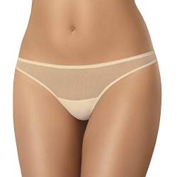 Teyli Unterwäsche Frauen Pantys Damen mit Nahtloser Abschluss - Slips Damen-Unterhosen Damen Unterwäsche - Frauen Unterwäsche Pantys Damen Slips aus Transparentem Netz Beige L von Teyli