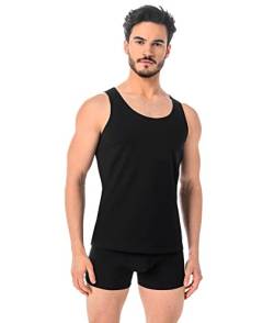 Unterwäsche-Set für Männer - Baumwoll-T-Shirt und Boxershorts - klassischer Schnitt - 100% Baumwolle Schwarz M von Teyli