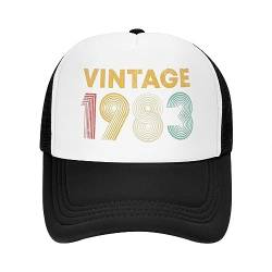 Baseball Cap Snapback Sonnenhut Classic Vintage 1983 Trucker Hat Männer Frauen Individuell verstellbar Erwachsene Geboren 1983 Geburtstag Baseball Cap Hip Hop Hiphop Geburtstagsgeschenke von TeysHa