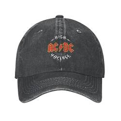 Baseballkappe Hiphop Sonnenhut AC DC Heavy Metal Baseball Caps Casual Distressed Washed Music Rock Sonnenkappe Unisex Outdoor-Aktivitäten Verstellbare Passform Hüte Kappe für Frauen Männer von TeysHa