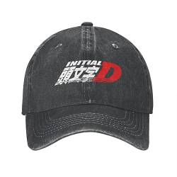 Baseballkappe Hiphop Sonnenhut Cartoon Initial D Logo Männer Frauen Baseballkappe Race Racing Distressed Denim Caps Hut Retro Outdoor Alle Jahreszeiten Reise Kopfbedeckung für Frauen Männer von TeysHa