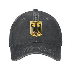 Baseballkappe Hiphop Sonnenhut Deutschland Deutschland Baseballkappe Lässig Distressed Denim Adler Wappen Snapback Hut Unisex Outdoor Alle Jahreszeiten Hüte Kappe für Frauen Männer von TeysHa