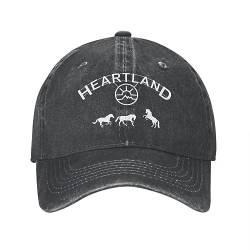 Baseballkappe Snapback Sonnenhut Pferd Heartland Männer und Frauen Baseballkappen Reitsport Rennen Rennen Distressed-Baumwolle Hüte Kappe Outdoor alle Jahreszeiten Reisen Kopfbedeckung von TeysHa