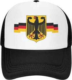 Baseballkappe Snapback Sonnenhut klassischer Deutscher Adler auf Schild Baseballkappe für Damen und Herren verstellbare Deutschland-Flagge Trucker-Mütze Outdoor-Snapback-Hüte Sommerkappen Geschenk von TeysHa