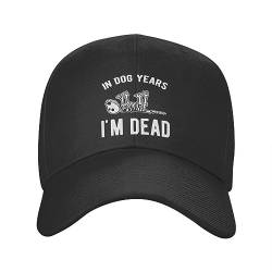 Baseballkappe Snapback Sonnenhut personalisierbar mit Aufschrift „In Dog Years I'm Dead“ Baseballkappe Sport Herren Damen verstellbar Papa Mütze Sommerhüte Snapback Kappen Hip Hop Geburtstagsgeschenk von TeysHa