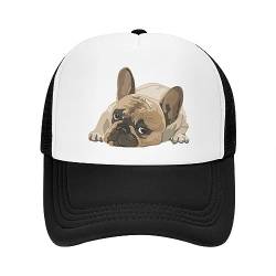 TeysHa Baseballkappe Hiphop Sonnenhut individuelle Baseballkappe mit französischer Bulldogge-Aufdruck für Männer und Frauen atmungsaktive Trucker-Kappe Streetwear Snapback Sommer-Geburtstagsgeschenke von TeysHa