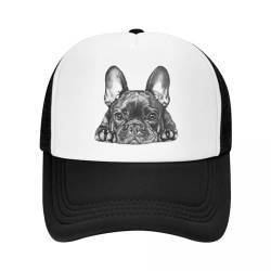 TeysHa Baseballkappe Snapback Sonnenhut klassisch Unisex Frenchie-Hund französische Bulldogge Trucker-Mütze verstellbare Baseballkappe für Erwachsene Damen und Herren Outdoor-Snapback-Hüte von TeysHa