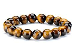 10 MM Perlenarmband aus Tigerauge Stein Perlen Healing Energy Kristall Damen Herren Elastische Armbänder von Thajaling