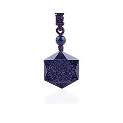 Thajaling Blau Sandstein Anhänger Steine Amulett Stern David Hexagramm Heilung Halskette Glücklich Liebe Halskette für Männer Frauen von Thajaling