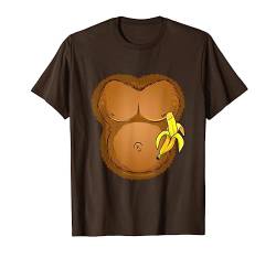 Affenkostüm Affen Bauch Kinder Herren Damen Erwachsene Halloween T-Shirt von That Cool Costume Merch Store