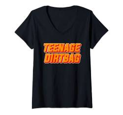 Damen Teenage Dirtbag T-Shirt mit V-Ausschnitt von That's Life Brand