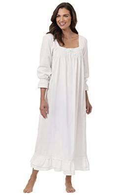The 1 for U Martha Nachthemd aus 100% Baumwolle, viktorianischer Stil, Größen XS - 3X, Weiß, XXL von The 1 for U